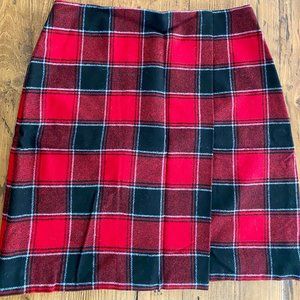 Talbots wool red and black skirt